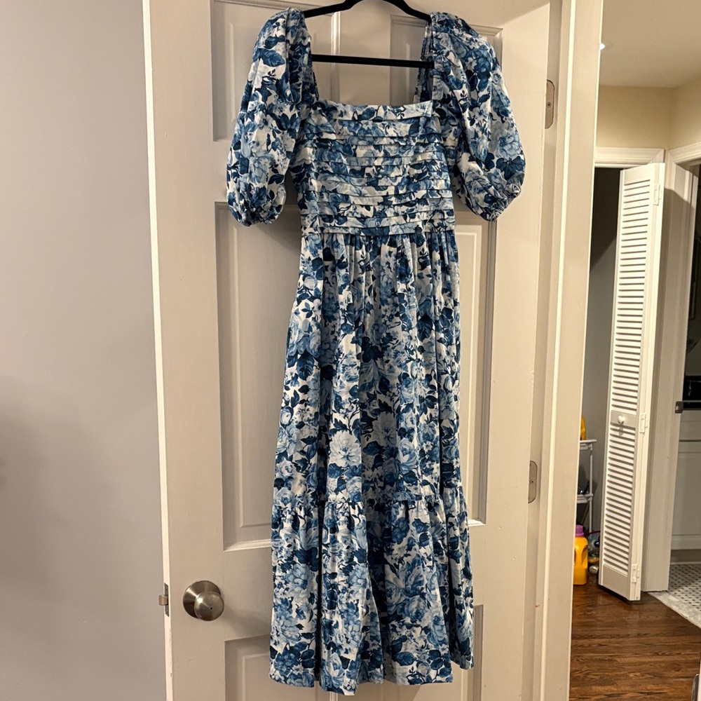 Abercrombie & Fitch Blue Floral Midi Dress